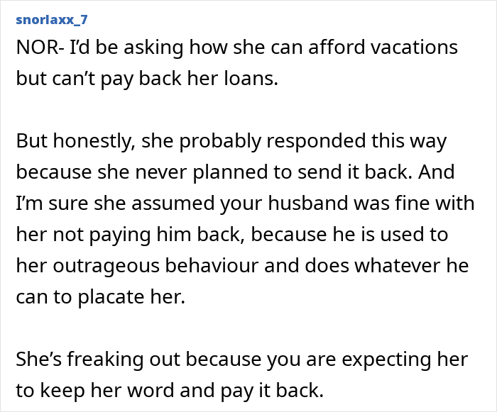 Financially Irresponsible MIL Refuses DIL's Request To Pay Back $1.5K Loan, Says She's On Vacation