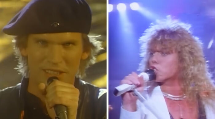 Two musicians performing, a man in a beret and a woman with curly hair, for music taste comparison.