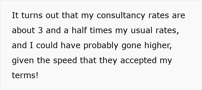 Employee Quietly Walks Away, Charges Panicking Company 3.5x To Fix Their Mistake