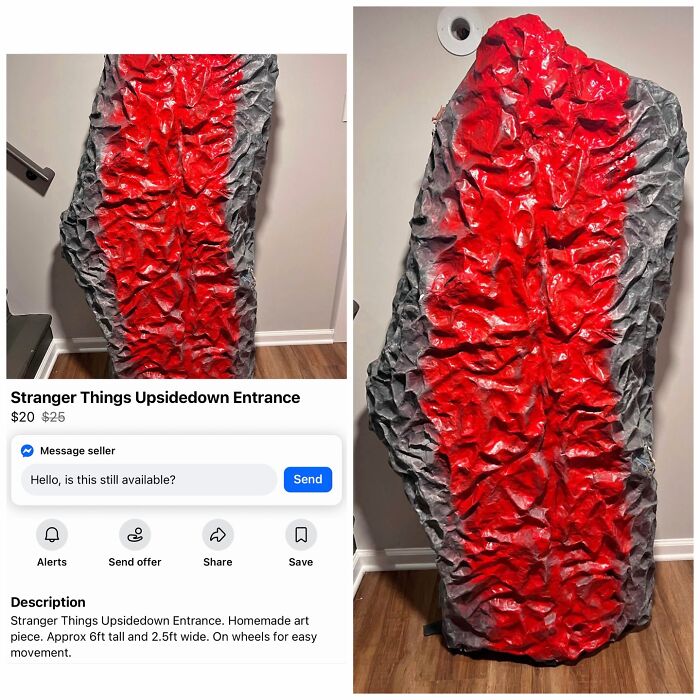 Stranger Things Upsidedown entrance homemade art on Facebook Marketplace