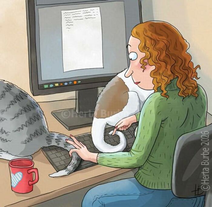 This Lithuanian Artist Turns Cats Into The Stars Of Her Tender Illustrated Stories (50 Pics)