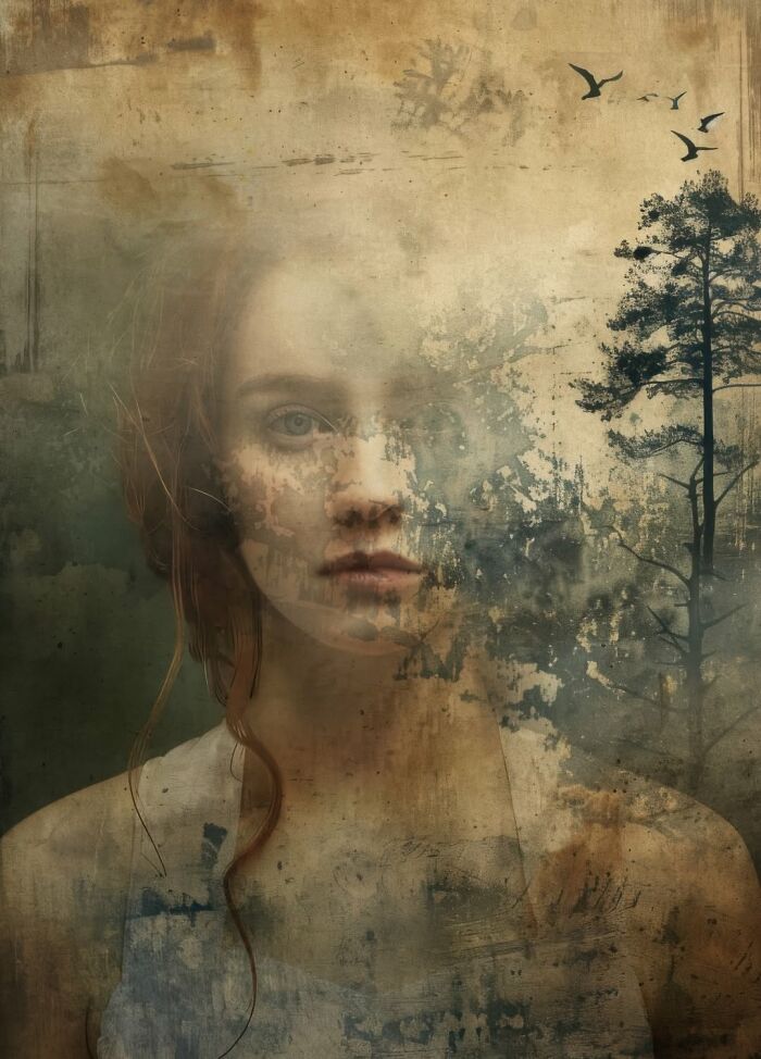 This Artist Merges Portraits With Landscapes, Textures, And Dreams In Striking Digital Collages (40 Pics)