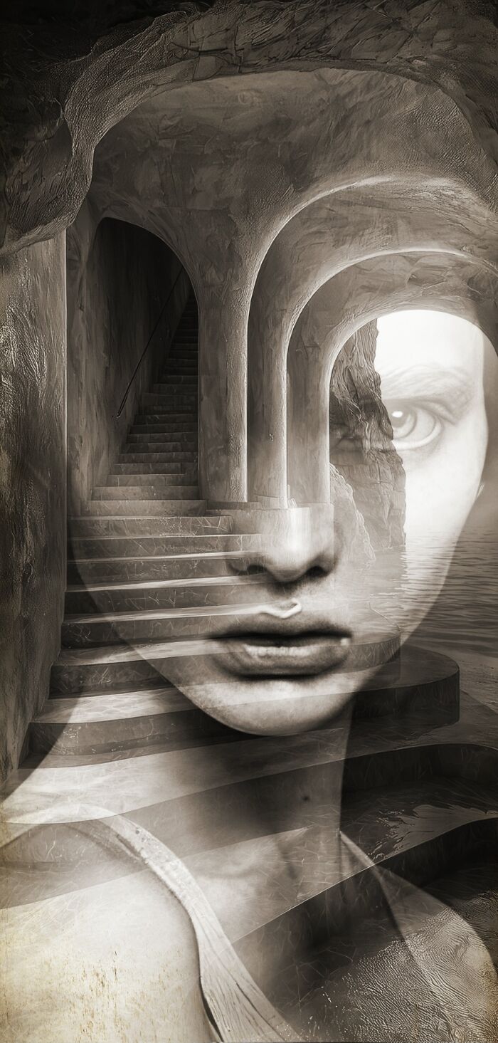 This Artist Merges Portraits With Landscapes, Textures, And Dreams In Striking Digital Collages (40 Pics)