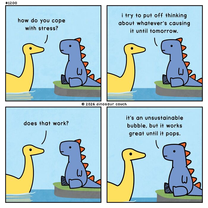 These Dinosaur Comics Turn Anxiety, Friendship, And Everyday Feelings Into Gentle Humor