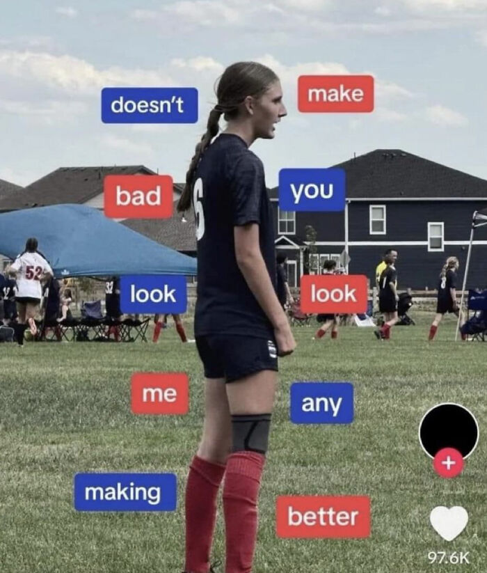 A girl in a soccer uniform, surrounded by floating words, illustrating a potential typo leading to a stroke.