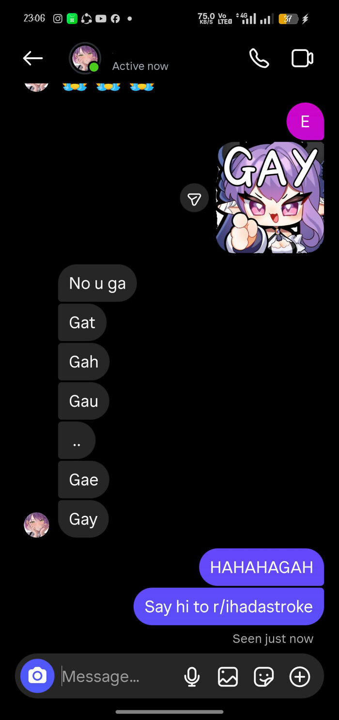 A phone screen shows a chat with multiple typos of gay, ending with r/ihadastroke. A perfect example of typos.
