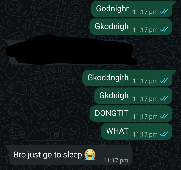 A series of escalating typos in a text message, showcasing common stroke related typos that send you spiraling.