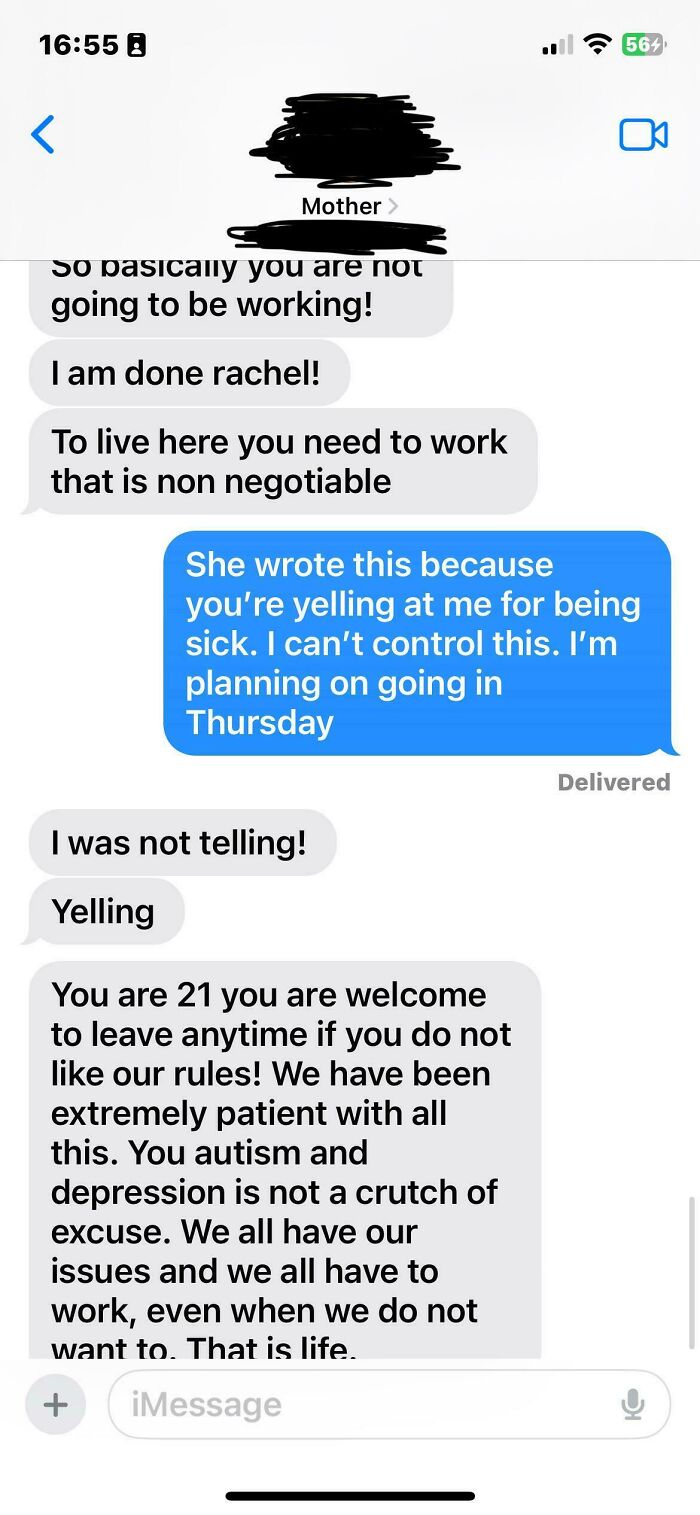 My Mom’s Response To My Therapist Writing A Note That Said I Shouldn’t Be Working This Week