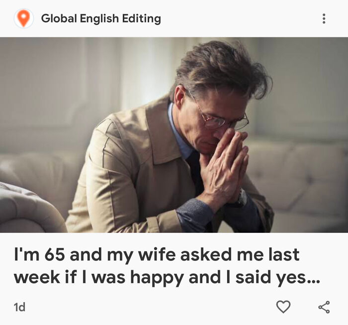 A man in glasses, looking distressed, with hands clasped, highlighting the impact of premature truncation on meaning.