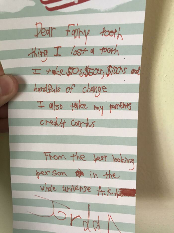 The Note To The Tooth Fairy My Little Sister Wrote