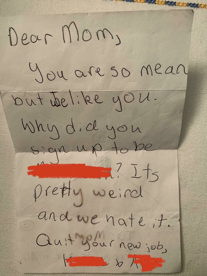 A Letter My Younger Brother And I Wrote For My Mom After She Started Working At Our Elementary School
