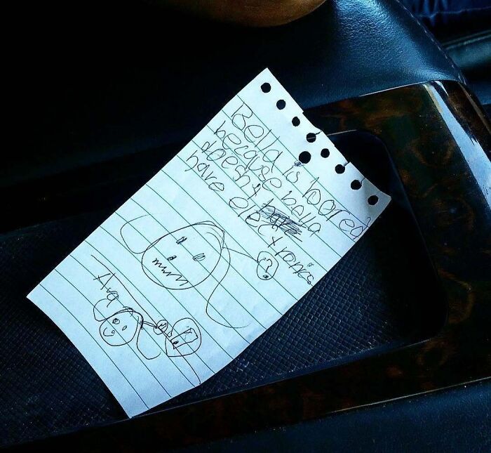 Received This Note Passed Up To The Front Of The Car