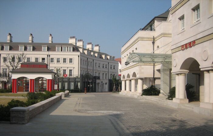 European-style buildings in a clean urban street with stunning architectural views
