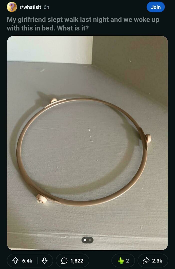 Metal ring on ceiling after sleepwalking incident