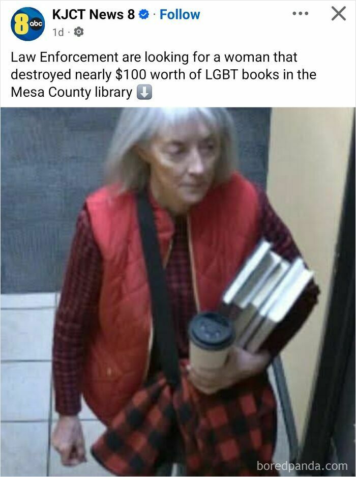 Boomer Is Wanted For Destroying Lgbtq Library Books