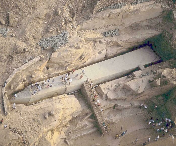 The "Unfinished Obelisk" In Aswan, Egypt Is A Megalith Made From A Single Piece Of Red Granite