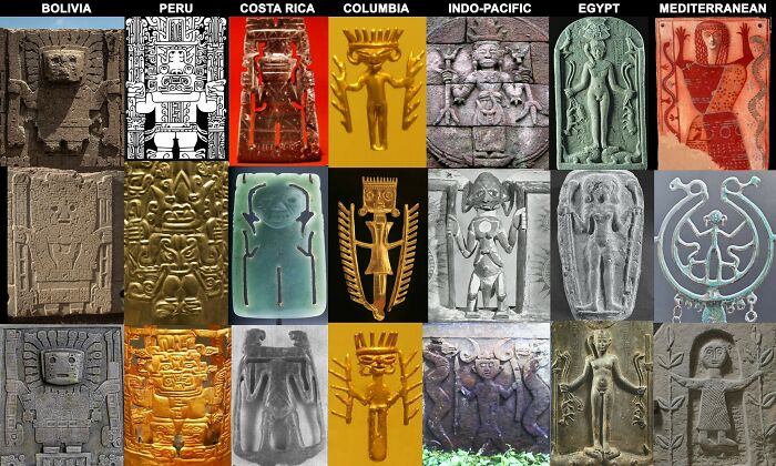 Engraved Stone Carvings Around The Globe Show Eerily Similar Depictions, Despite Belonging To Cultures Far Away From Each Other