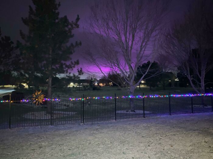 Purple Light In Sky Over Star, Idaho