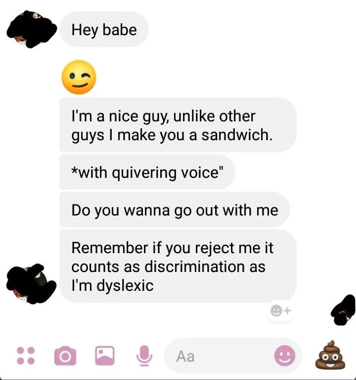 Text messages with a man insisting rejection counts as discrimination due to dyslexia