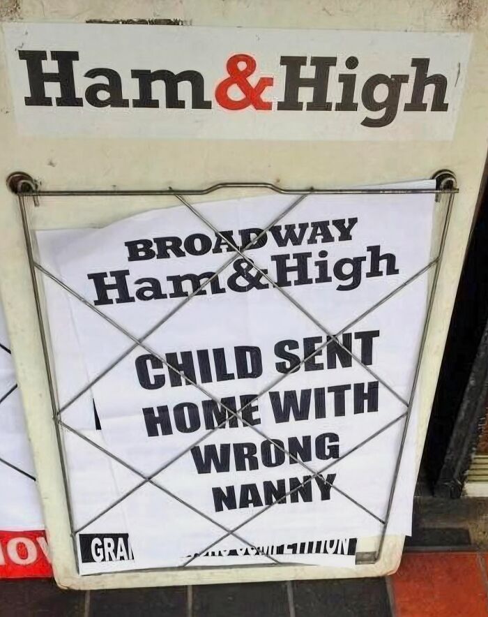 Ham & High newspaper headline on child sent home with wrong nanny