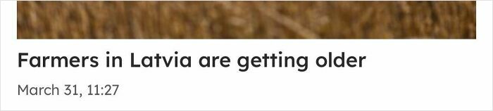 Headline about farmers in Latvia getting older