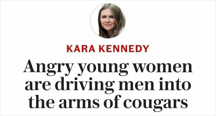 Hilarious newspaper headline about angry young women driving men to cougars