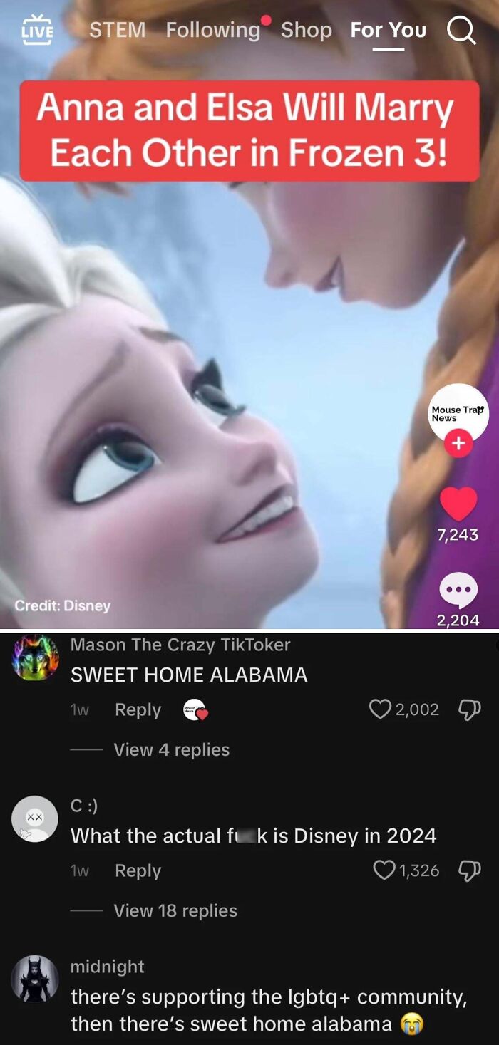 Frozen 3 fake news headline about Anna and Elsa marrying each other from satirical site