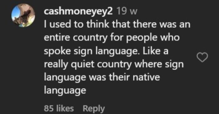 Funny late realization about a country for sign language speakers