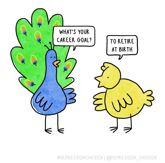 “Depression Chicken” Returns With More Relatable Comics About Anxiety, Overthinking, And Everyday Struggles (50 New Pics)