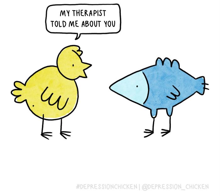 “Depression Chicken” Returns With More Relatable Comics About Anxiety, Overthinking, And Everyday Struggles (50 New Pics)