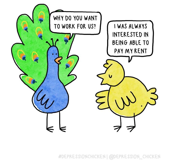 “Depression Chicken” Returns With More Relatable Comics About Anxiety, Overthinking, And Everyday Struggles (50 New Pics)