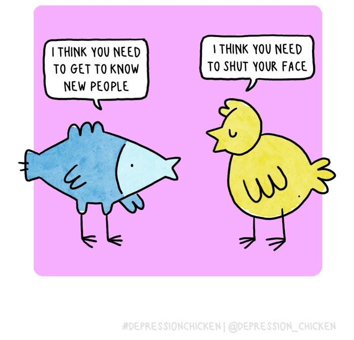 “Depression Chicken” Returns With More Relatable Comics About Anxiety, Overthinking, And Everyday Struggles (50 New Pics)