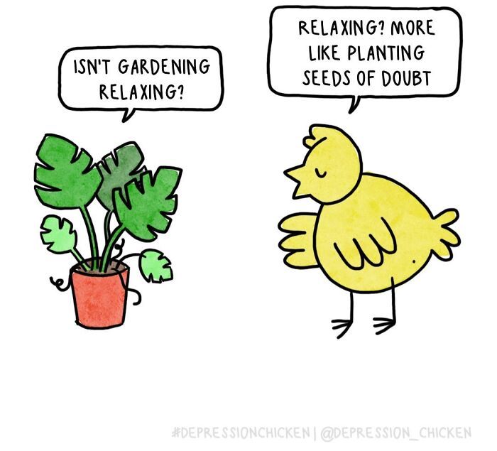 “Depression Chicken” Returns With More Relatable Comics About Anxiety, Overthinking, And Everyday Struggles (50 New Pics)