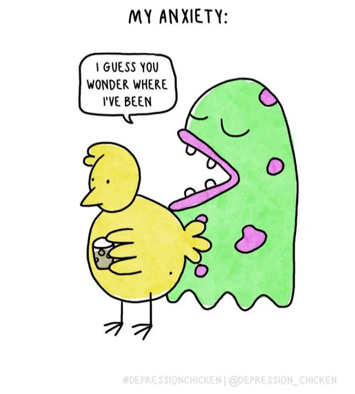 “Depression Chicken” Returns With More Relatable Comics About Anxiety, Overthinking, And Everyday Struggles (50 New Pics)