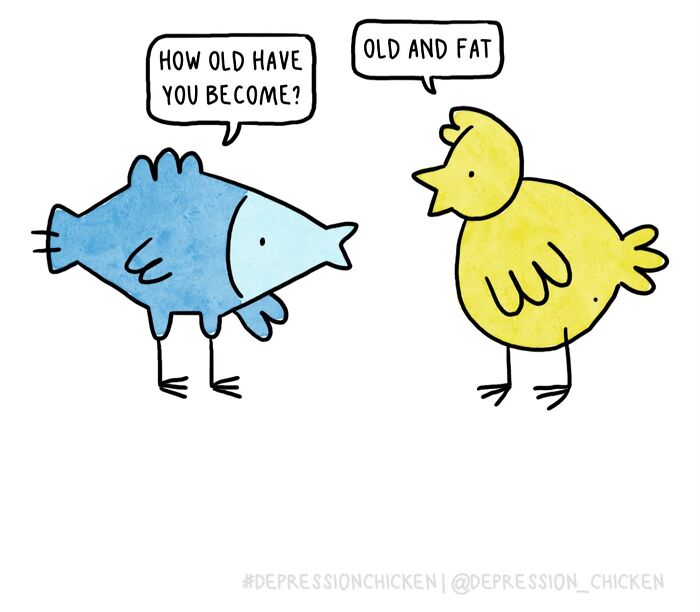 “Depression Chicken” Returns With More Relatable Comics About Anxiety, Overthinking, And Everyday Struggles (50 New Pics)