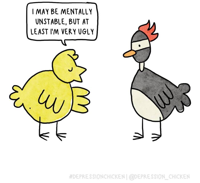 “Depression Chicken” Returns With More Relatable Comics About Anxiety, Overthinking, And Everyday Struggles (50 New Pics)