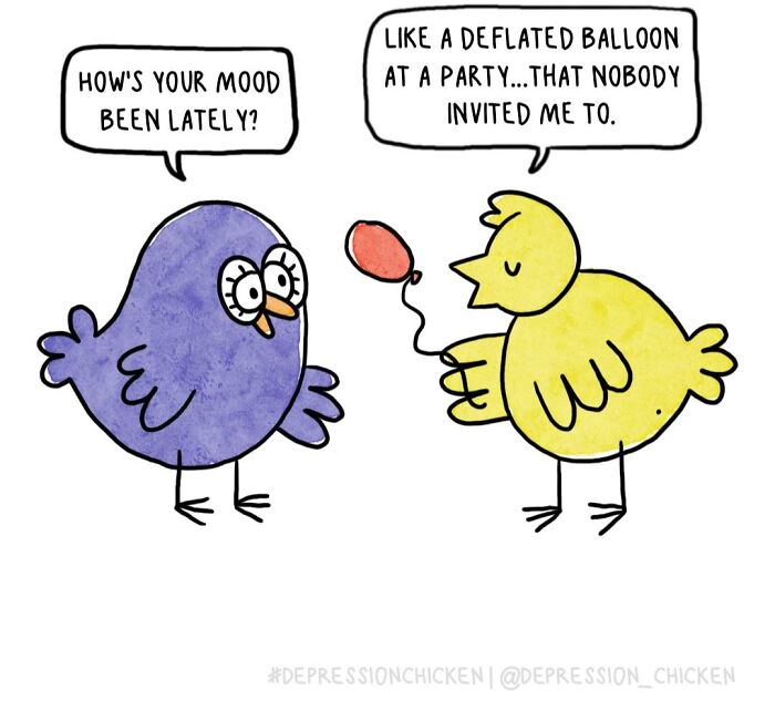 “Depression Chicken” Returns With More Relatable Comics About Anxiety, Overthinking, And Everyday Struggles (50 New Pics)