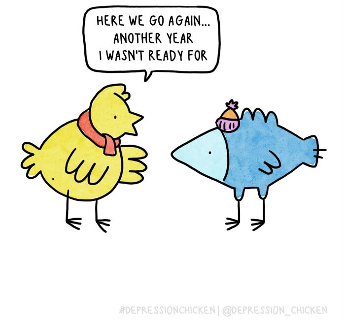 “Depression Chicken” Returns With More Relatable Comics About Anxiety, Overthinking, And Everyday Struggles (50 New Pics)