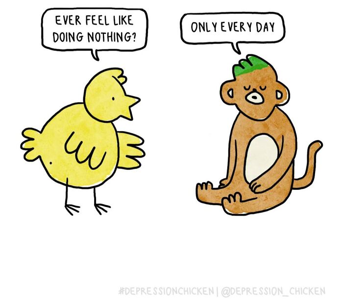 “Depression Chicken” Returns With More Relatable Comics About Anxiety, Overthinking, And Everyday Struggles (50 New Pics)