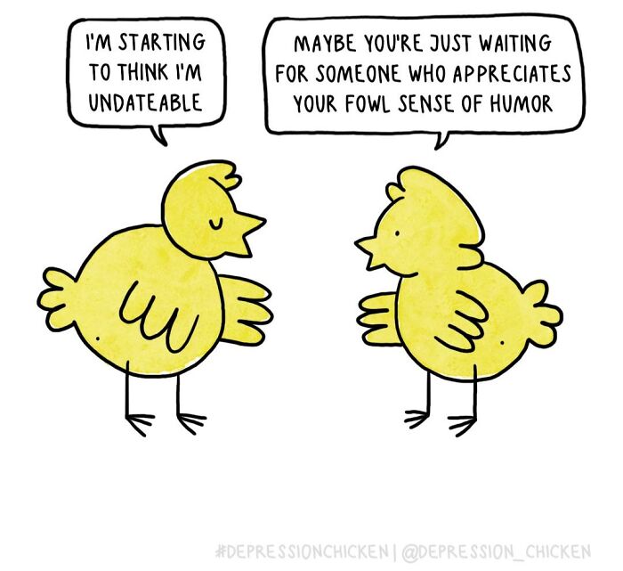 “Depression Chicken” Returns With More Relatable Comics About Anxiety, Overthinking, And Everyday Struggles (50 New Pics)