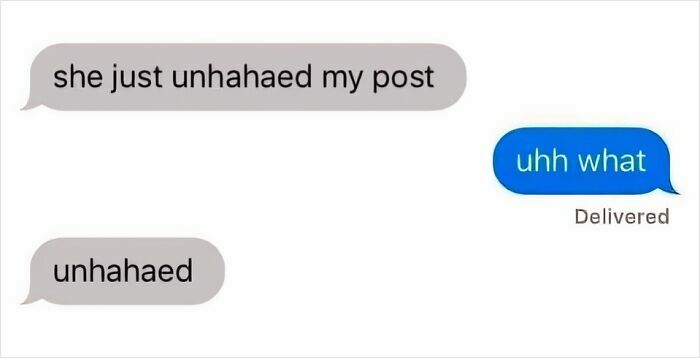 Screenshot of a text about unhahaed post in unhinged posts