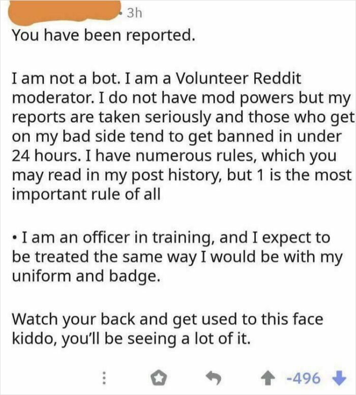 Hilarious Reddit moderator post threatening bans without mod powers