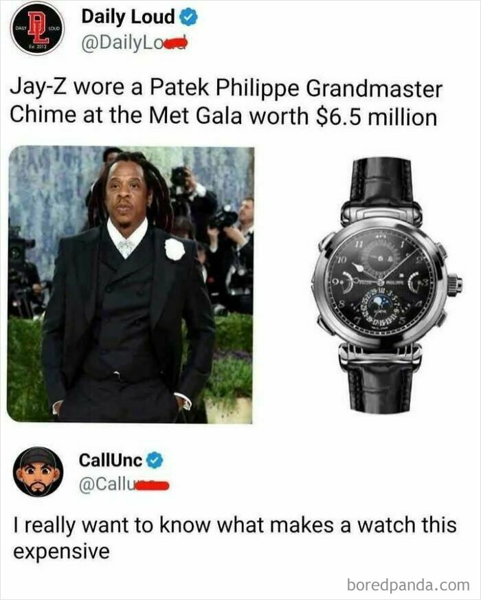 Jay-Z wearing a $6.5 million Patek Philippe Grandmaster watch at the Met Gala