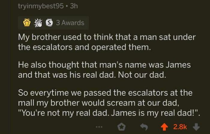 Reddit story about misunderstanding escalators and a mistaken identity joke