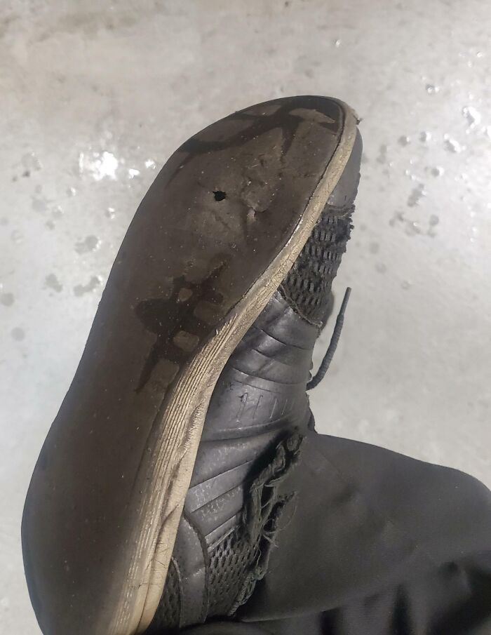 So I Found Out That My Shoes Have A Hole In Them... At The Urinal At Work