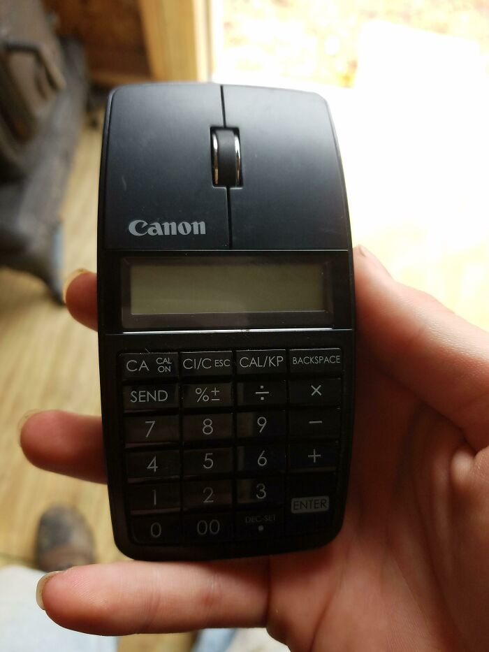 This Mouse I Found At My Work Has A Calculator On It