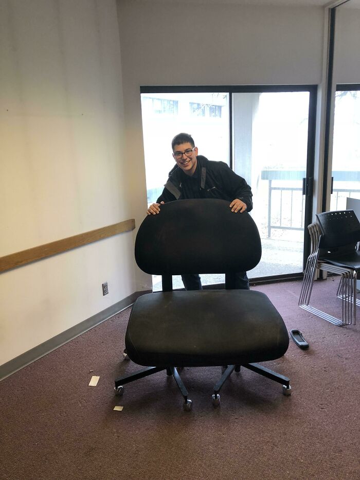 I Found A Ridiculously Large Chair At Work