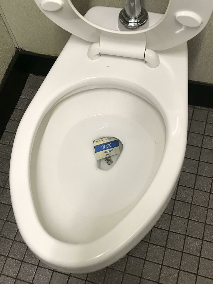 Found In The Break Room Restroom . Someone Must Have Had A Bad Overnight Shift