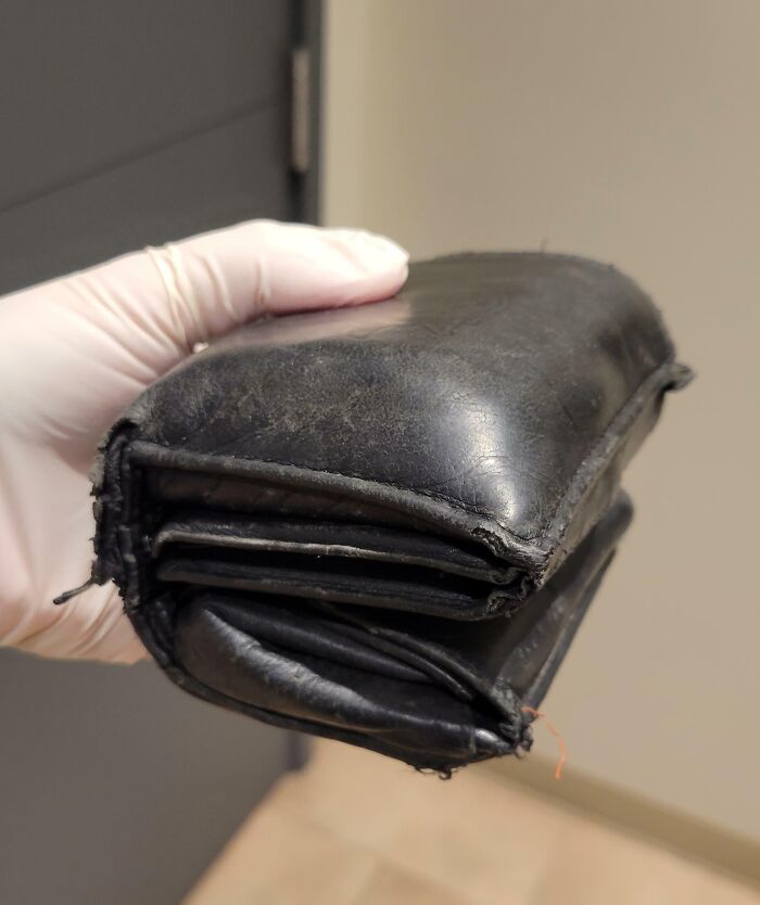 This Guy At Work's Huge "Dad Wallet"