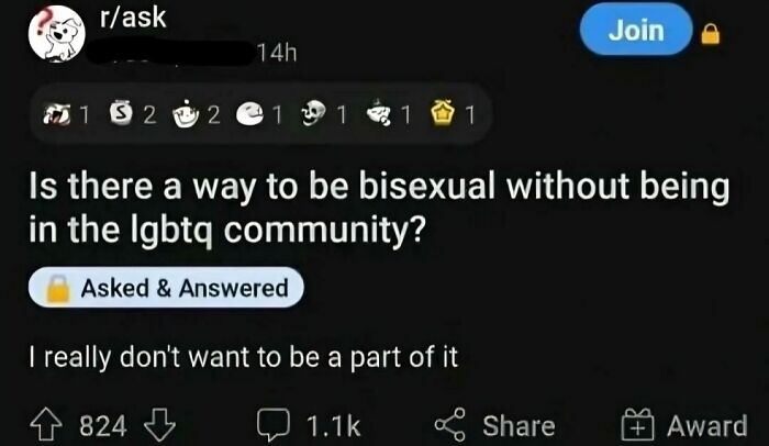 Question about being bisexual outside LGBTQ community from online post